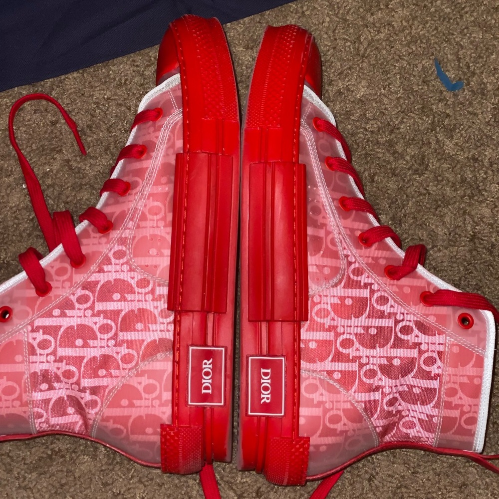 Red Dior chuck style designer shoes